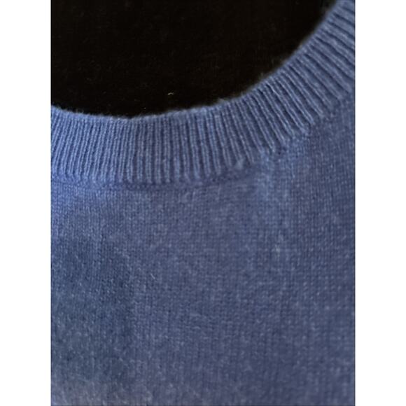 Talbots Sweater Womens sz M Cashmere Pullover Sleeveless Knit Vest New royal blu - Picture 8 of 8